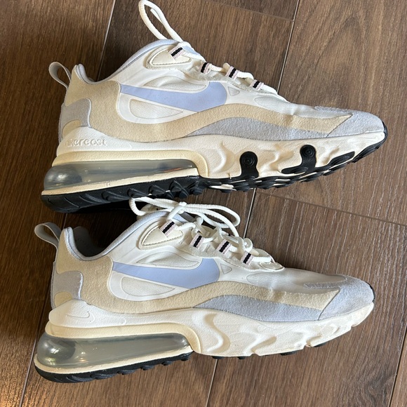 Nike Air Max 270 React ‘White Fossil’ women’s size 8  CT1287-100 gently used - Picture 1 of 6